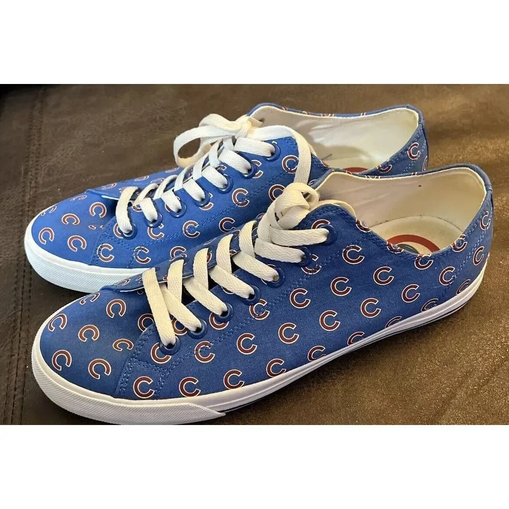 Chicago Cubs MLB Team Logo Canvas Sneakers Unisex Men SZ 9 Women SZ 10.5 Row One